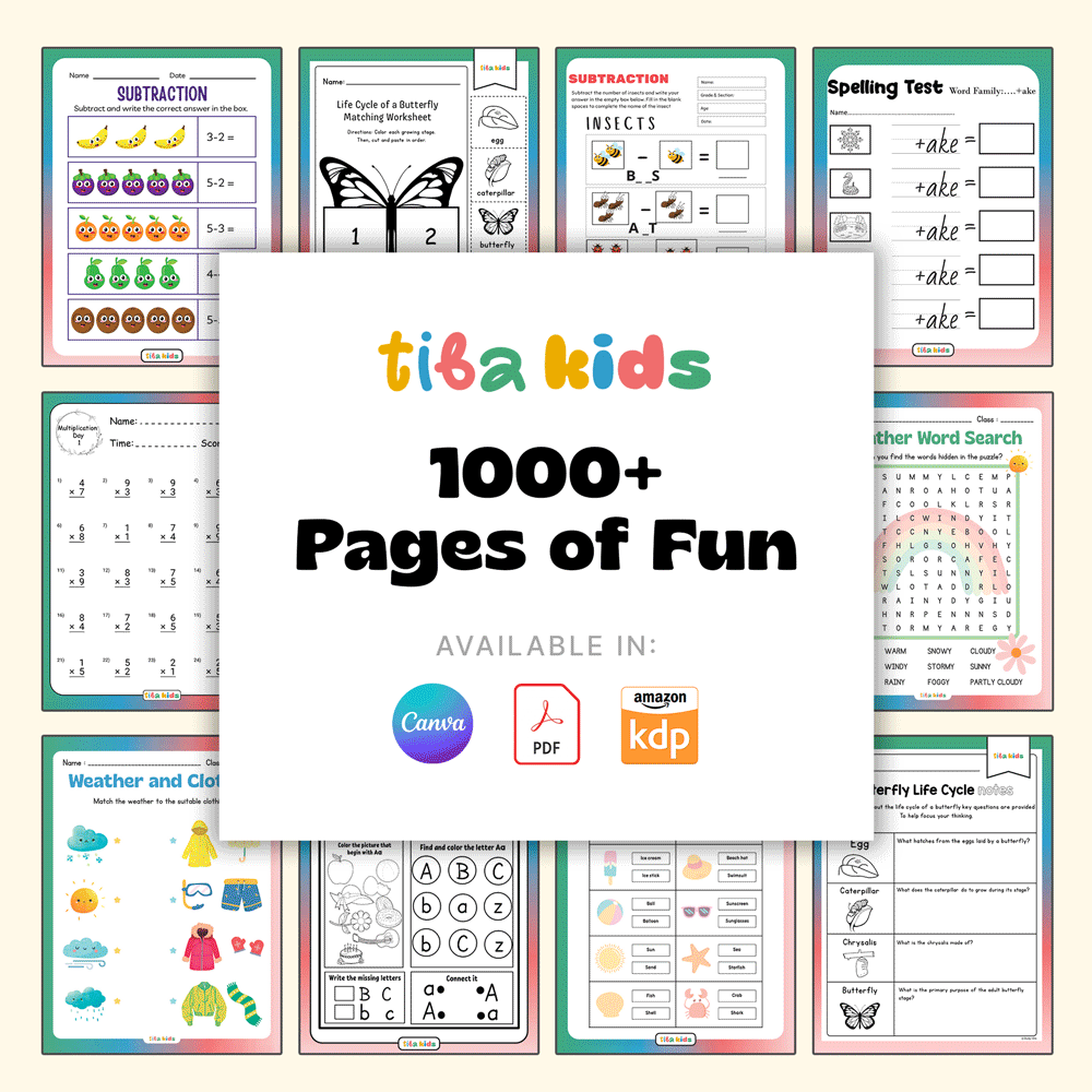 1,000+ Pages TibaKids Educational Activity Pack